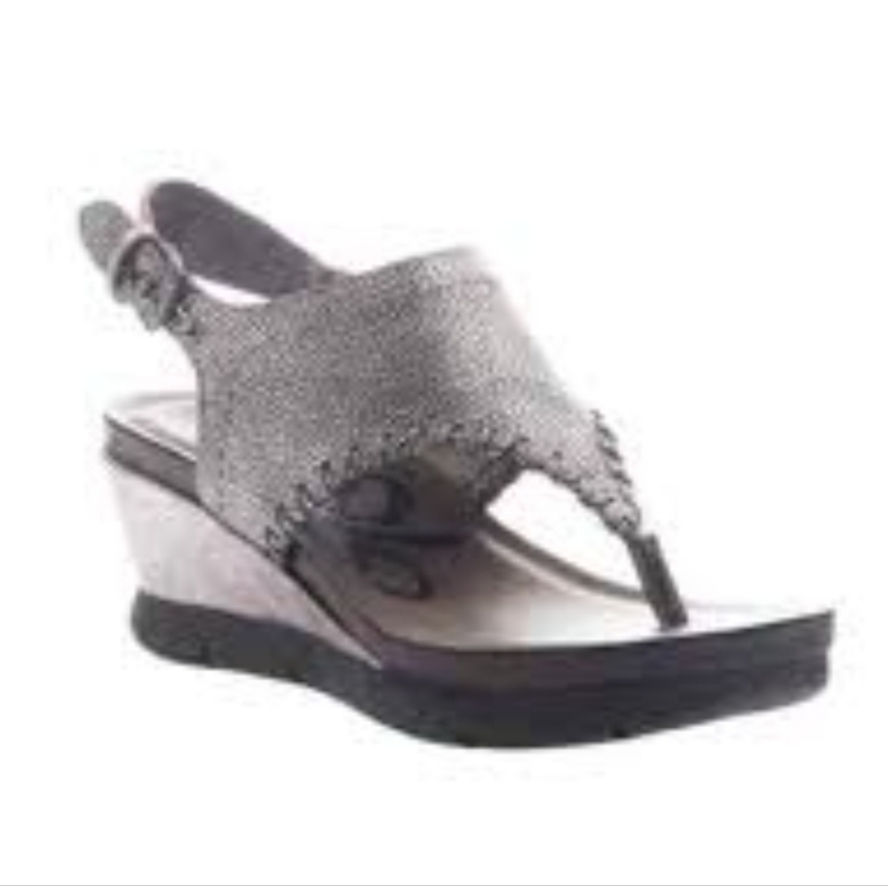 OTBT Women Meditate Leather Wedge Sandals shoes sz 9M